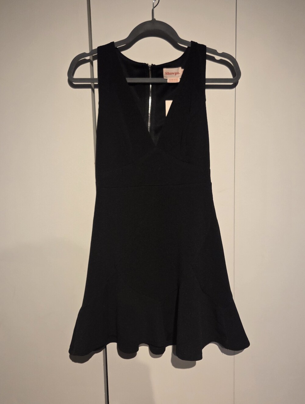 Showpo Black V-Neck Fit & Flare Dress